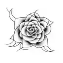 asymmetrical snake flower tattoo design idea