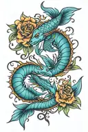Scorpio and Pisces love each other tattoo design idea