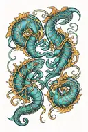 Scorpio and Pisces love each other tattoo design idea