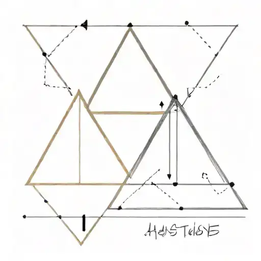 three separated triangle in the first 2 lines are dotted. the second triangle 1 line is dotted the third is Normal  tattoo design idea