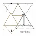 three separated triangle in the first 2 lines are dotted. the second triangle 1 line is dotted the third is Normal  tattoo design idea