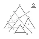 three separated triangle in the first 2 lines are dotted. the second triangle 1 line is dotted the third is Normal  tattoo design idea