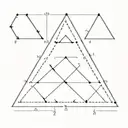three separated triangle in the first 2 lines are dotted. the second triangle 1 line is dotted the third is Normal  tattoo design idea