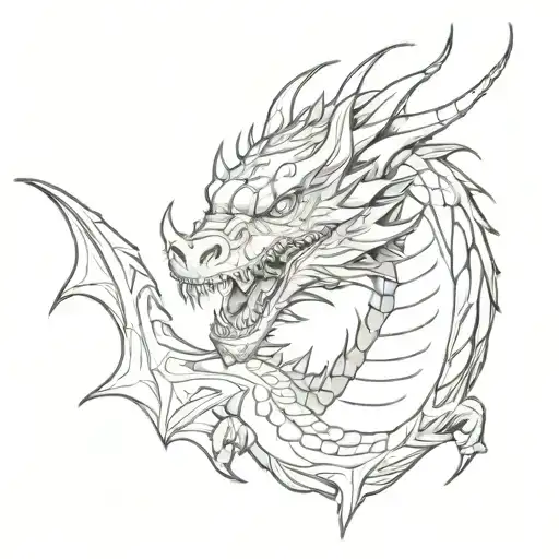 angry dragon tattoo design idea