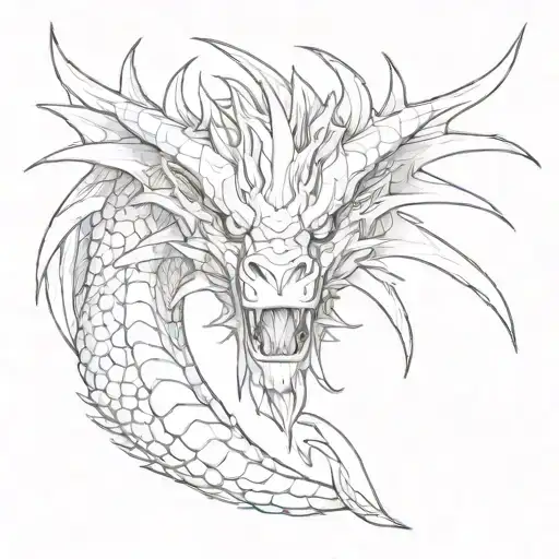 angry dragon tattoo design idea