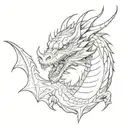 angry dragon tattoo design idea