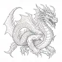 angry dragon tattoo design idea