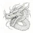 angry dragon tattoo design idea