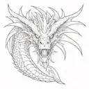 angry dragon tattoo design idea