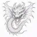 angry dragon tattoo design idea