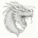 angry dragon tattoo design idea