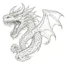 angry dragon tattoo design idea