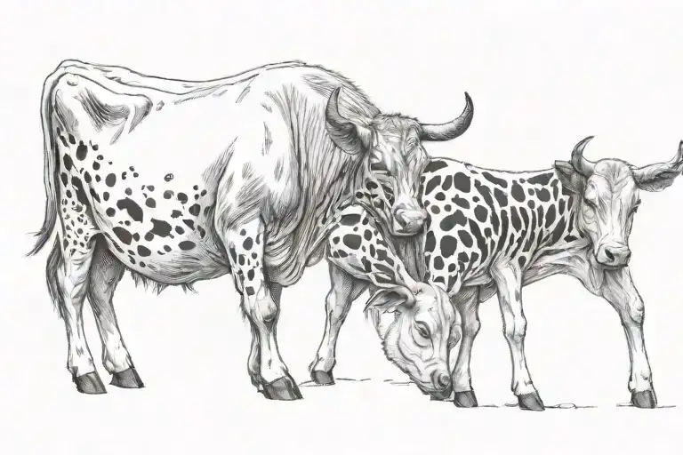 A milk animal and its female are making love to each other tattoo design idea