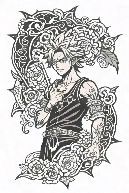 yami from black clover tattoo inspired tattoo design idea