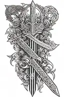 sword king tattoo design idea