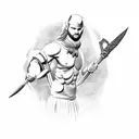 greek god with weapons  tattoo design idea