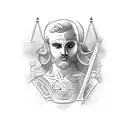 greek god with weapons  tattoo design idea