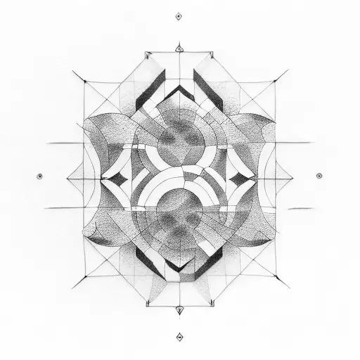 A creative design incorporating the numbers 5 and 6 in a geometric pattern tattoo design idea