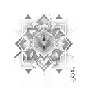 A creative design incorporating the numbers 5 and 6 in a geometric pattern tattoo design idea