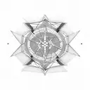 A creative design incorporating the numbers 5 and 6 in a geometric pattern tattoo design idea