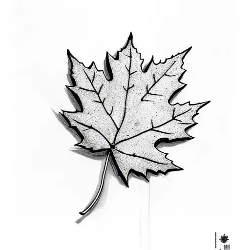 Maple leaf intertwined with Thai script tattoo design idea