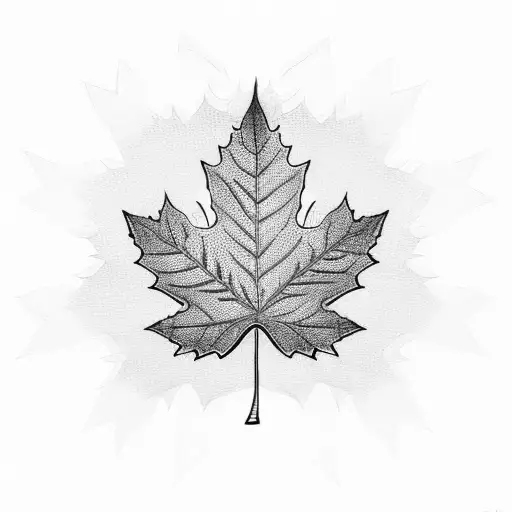 Maple leaf intertwined with Thai script tattoo design idea