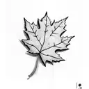 Maple leaf intertwined with Thai script tattoo design idea