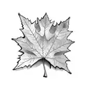 Maple leaf intertwined with Thai script tattoo design idea