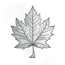Maple leaf intertwined with Thai script tattoo design idea