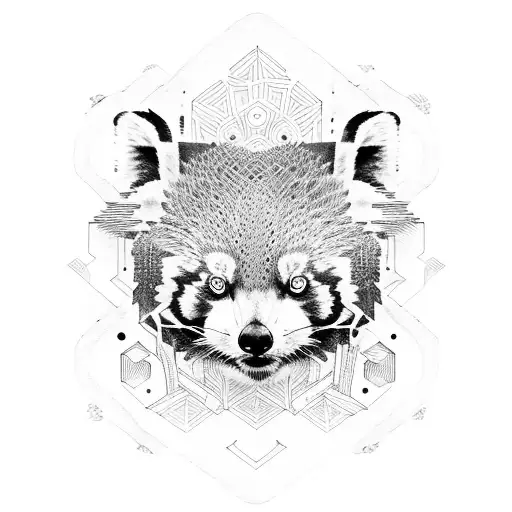 red panda, samurai tattoo design idea