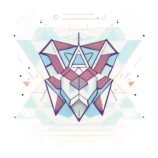 An abstract design inspired by the ARK videogame implant, incorporating geometric shapes and lines tattoo design idea