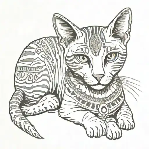 Egyptian cat tattoo design idea