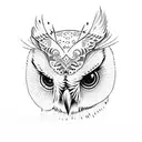 owl on branch tattoo design idea