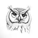 owl on branch tattoo design idea