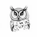 owl on branch tattoo design idea