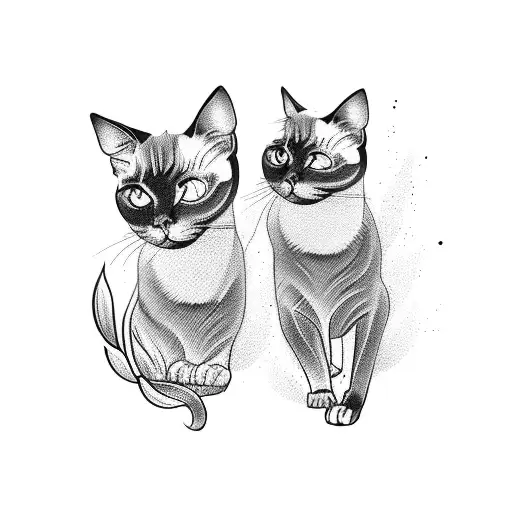 siamese cat  tattoo design idea