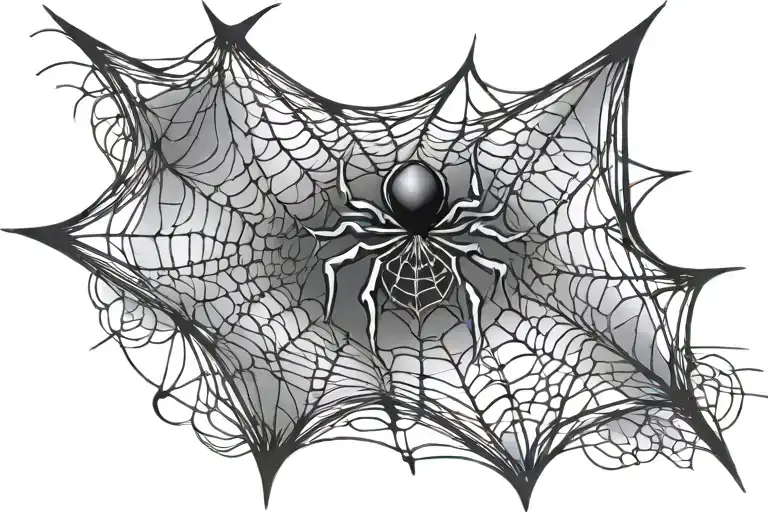 witchy spiderweb tattoo design idea