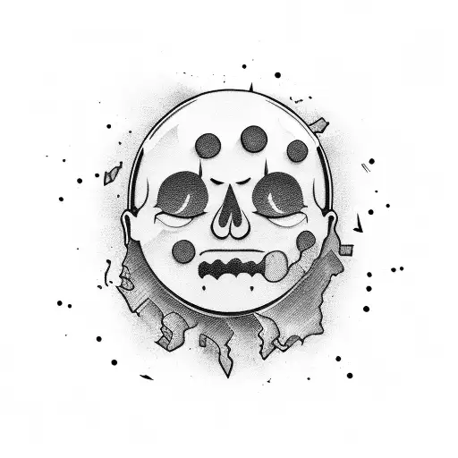 bloody but happy as emoji tattoo design idea