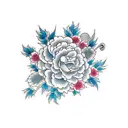 Vertical flower tattoo design idea