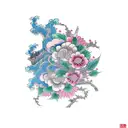 Vertical flower tattoo design idea