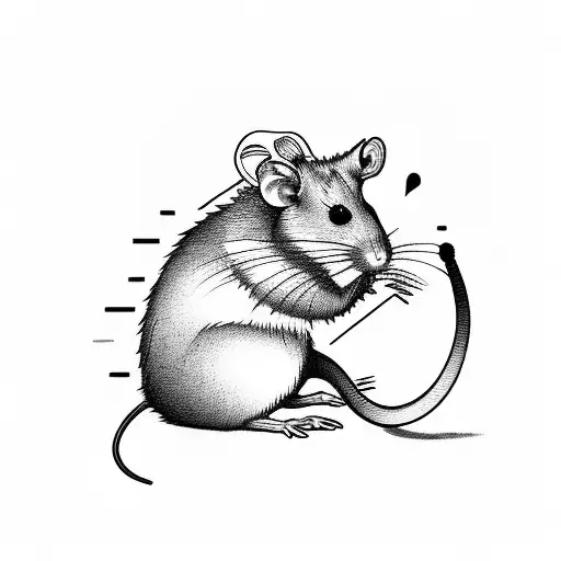 The rat is talking on the phone. tattoo design idea