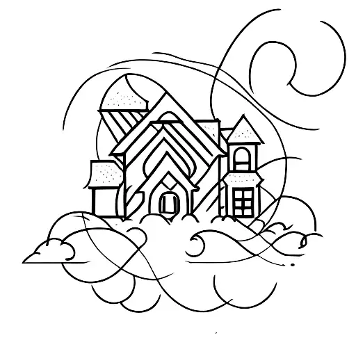 Super super simplistic simplified house outline with numbers incorporated  tattoo design idea