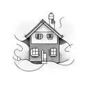 Super super simplistic simplified house outline with numbers incorporated  tattoo design idea