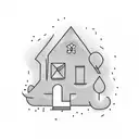 Super super simplistic simplified house outline with numbers incorporated  tattoo design idea