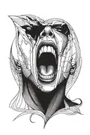 screaming woman face tattoo design idea