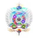 wheel with wings tattoo design idea