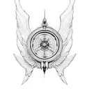 wheel with wings tattoo design idea