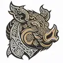 Filipino tribal pattern boar tattoo design idea
