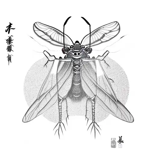 grasshopper silhouette tattoo design idea