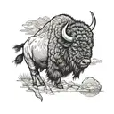 bison tattoo design idea